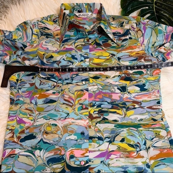 Vintage Lanvin silk shirt Jackson pollack button up - Picture 13 of 14